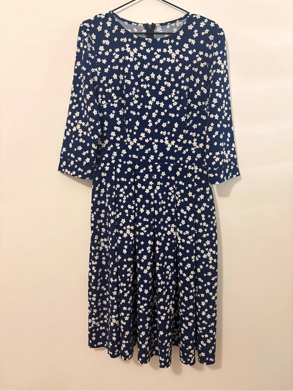 Amazon Navy and White Floral Midi Dress